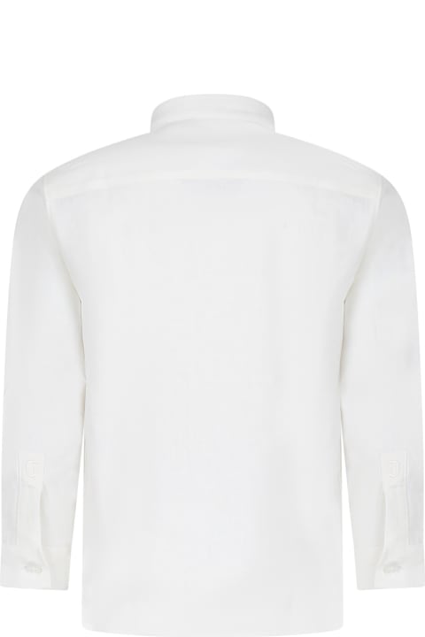 Dondup Shirts for Boys Dondup Ivory Shirt For Boy With Logo