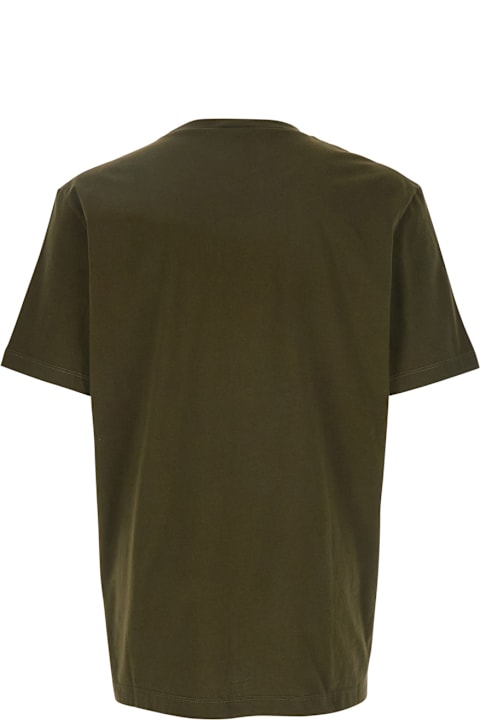 Dsquared2 Topwear for Men Dsquared2 Green Crew-neck T-shirt With Logo On The Front In Cotton Man