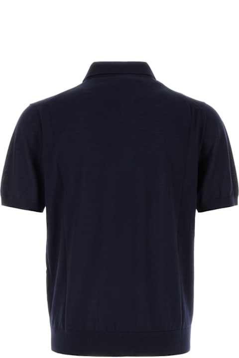 Prada for Kids Prada Navy Blue Wool Polo Shirt