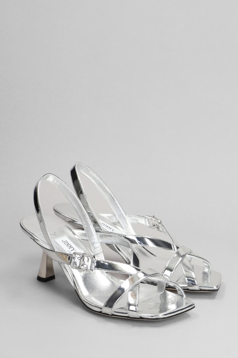 Jimmy Choo Shoes for Women Jimmy Choo Jess 65 Sandals In Silver Leather