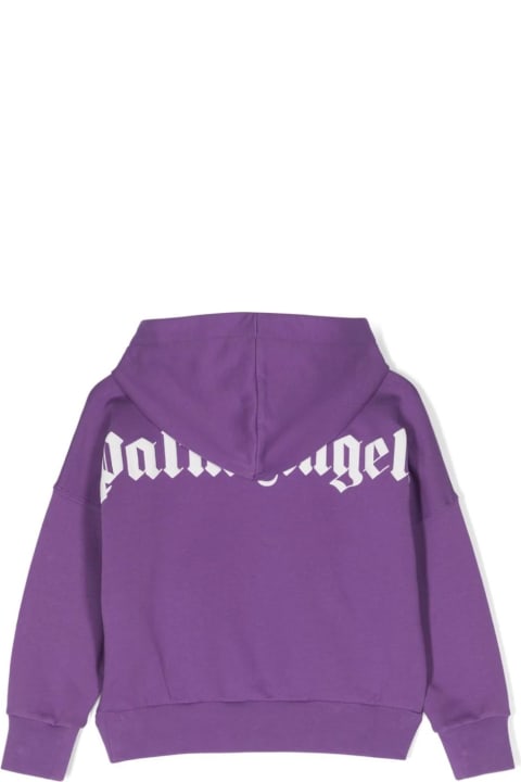 Palm Angels Sweaters & Sweatshirts for Boys Palm Angels Purple Hoodie With Logo