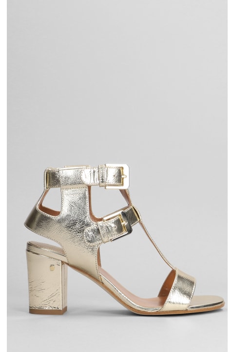 Helie Sandals In Platinum Leather