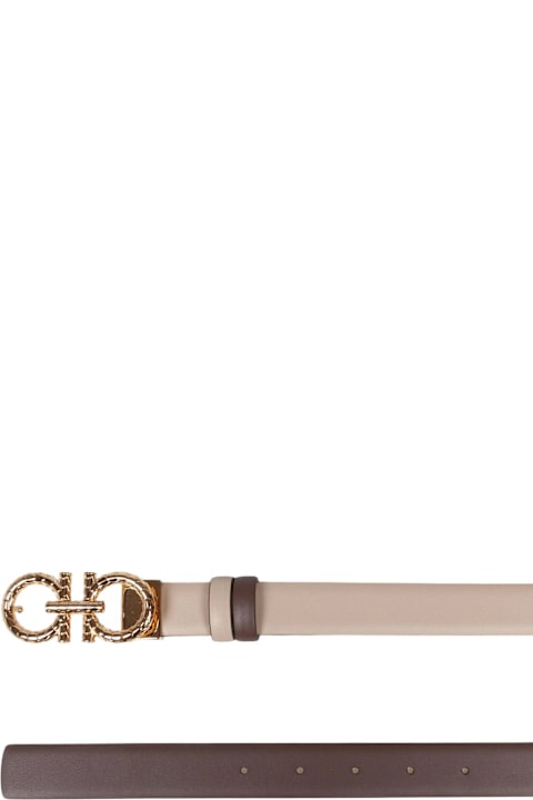 Homeware Ferragamo Reversible And Adjustable Gancini Belt In Leather