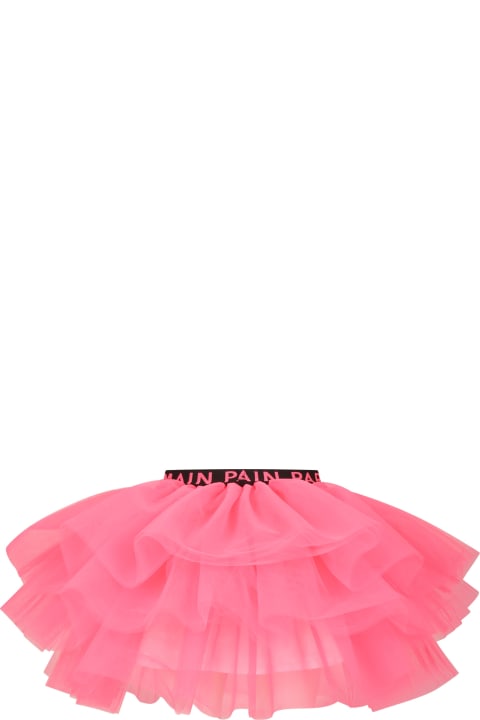 Fuchsia Skirt For Girl With Logo