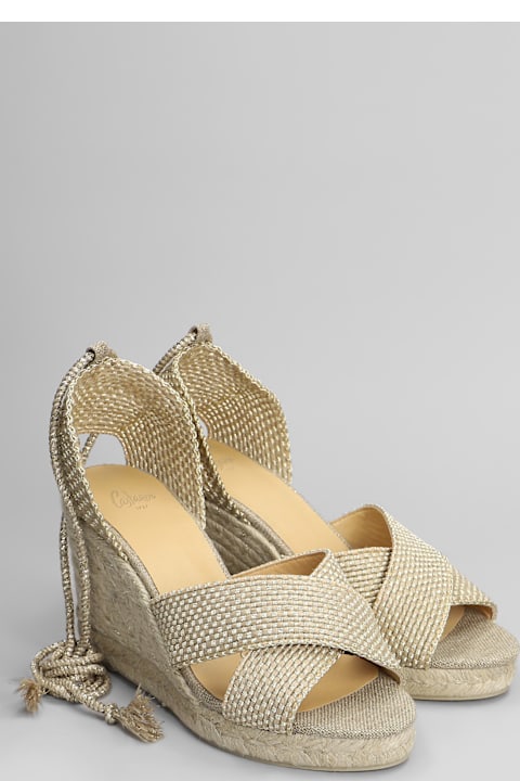 Castañer for Men Castañer Becca-8-256 Wedges In Gold Fabric