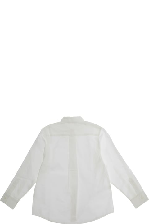 Homeware Marni White Shirt With Classic Collar And Logo In Cotton Boy