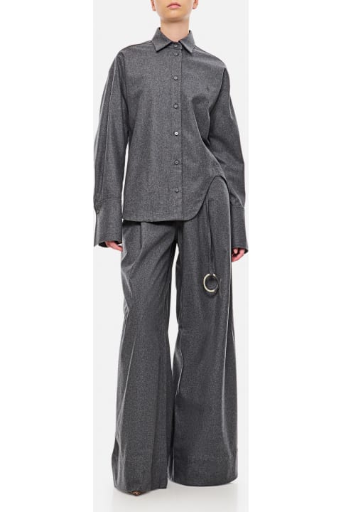 Homeware The Attico Dark Grey Wool Blend Palazzo Pant