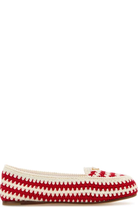 Prada Shoes for Women Prada Embroidered Crochet Loafers