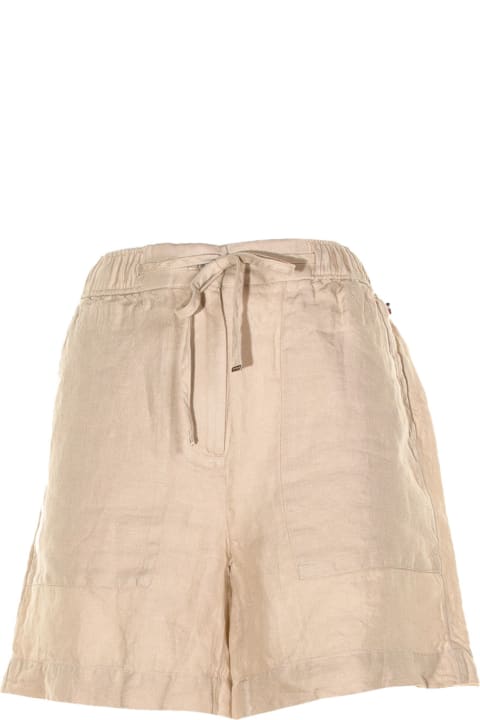 Relaxed Fit Shorts In Linen With Laces