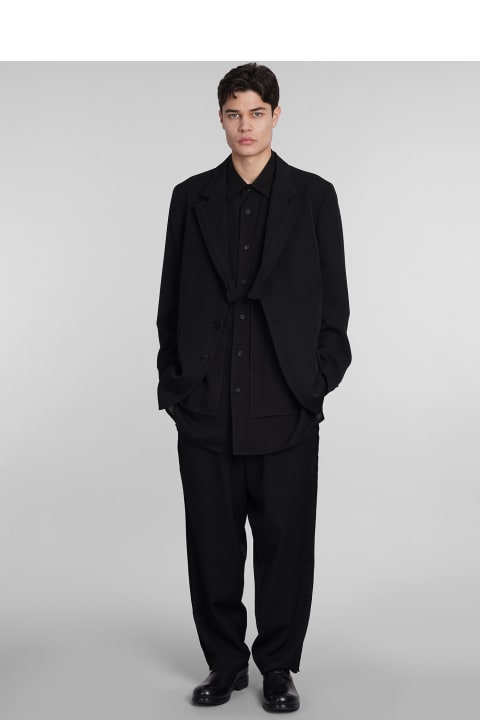 Yohji Yamamoto Coats & Jackets for Men Yohji Yamamoto Blazer In Black Wool