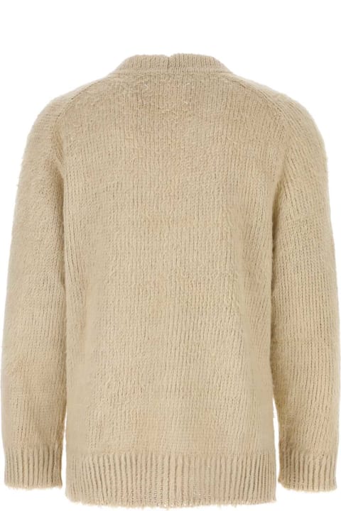 Sweaters for Men Maison Margiela Beige Linen Oversize Cardigan