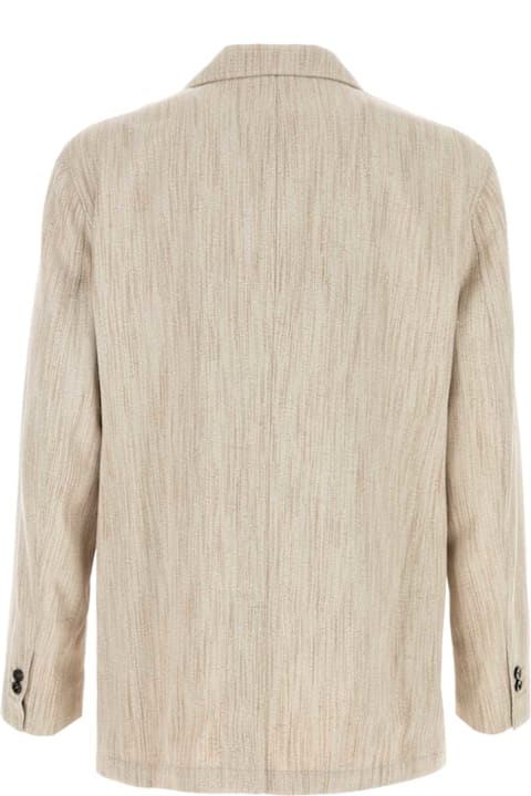 Homeware Bottega Veneta Melange Sand Viscose Blend Blazer