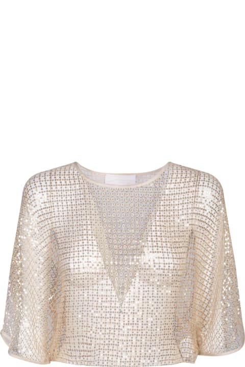 Fashion for Women Genny Genny Gold Sequin Mesh T-shirt