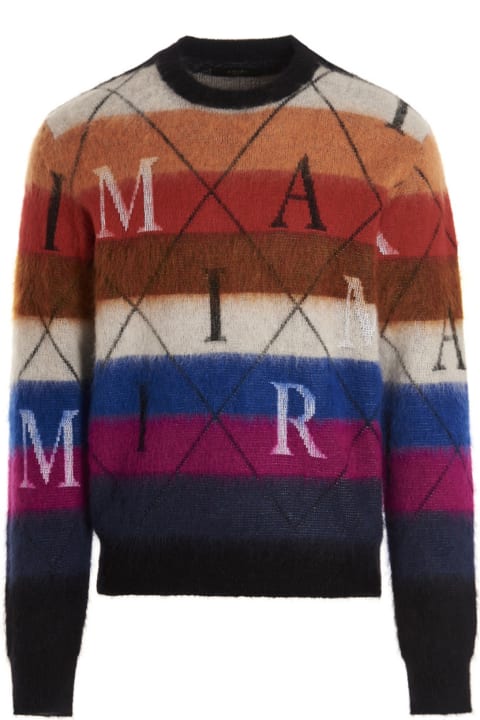 'amiri Argyle Stripe' Sweater
