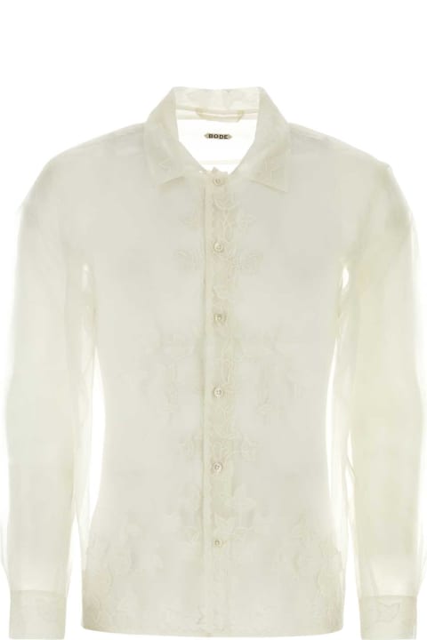 Bode Shirts for Men Bode Ivory Silk Shirt