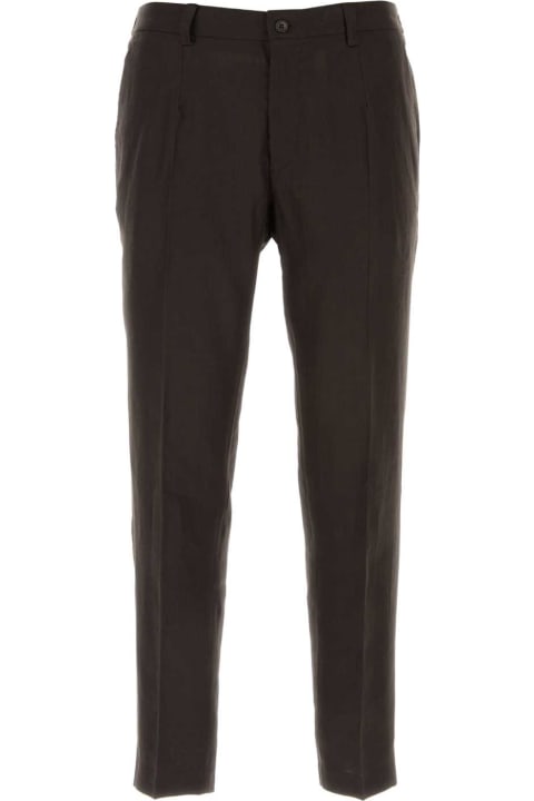 Dolce & Gabbana Clothing for Men Dolce & Gabbana Dark Brown Stretch Cotton Pant