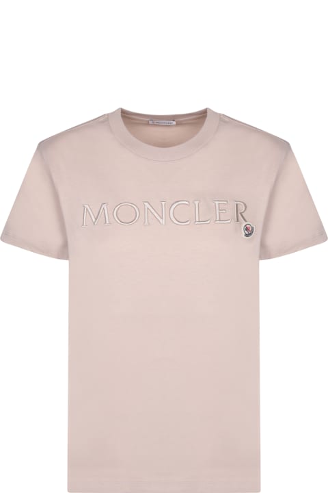 Topwear for Women Moncler Logo Embroidered Crewneck T-shirt