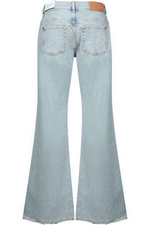 7 For All Mankind Clothing for Women 7 For All Mankind Sahara Spencer Flare Light Blue Jeans
