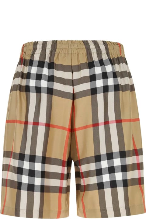 Pants for Men Burberry Embroidered Silk Bermuda Shorts