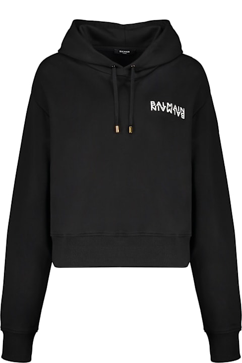 Balmain Black Hoodie With Logo