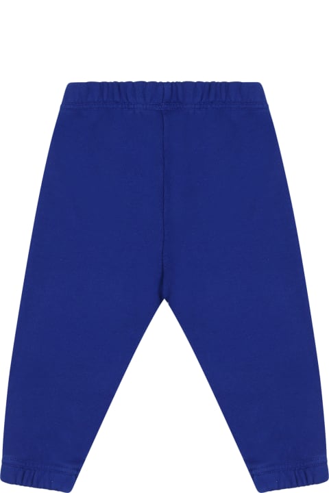 Sale for Baby Boys Off-White Blue Trackpants For Baby Boy