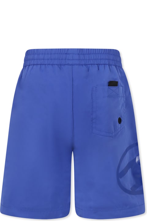 Homeware Diesel Blue Swim Shorts For Boy With Logo