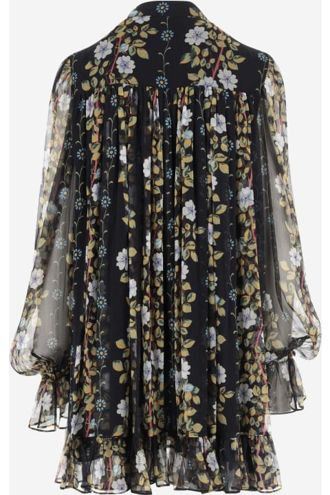 Etro Topwear for Women Etro Short Silk Caftan Dress With Floral Print