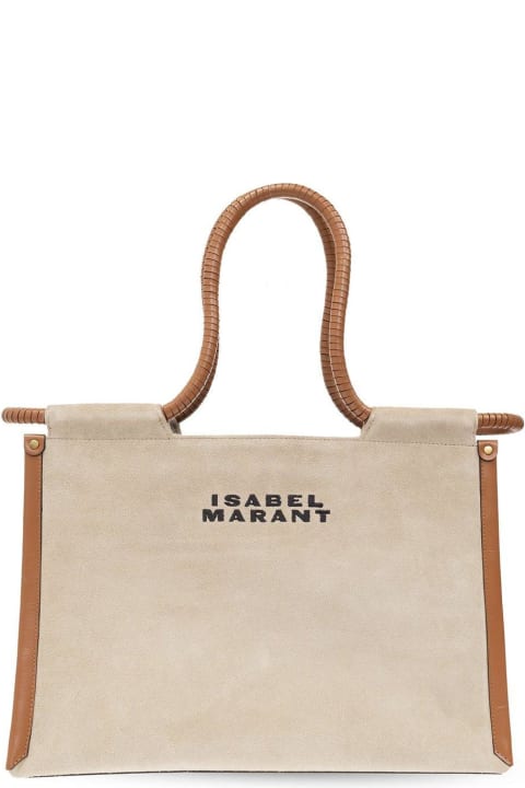 Totes for Women Isabel Marant Toledo Logo Embroidered Tote Bag