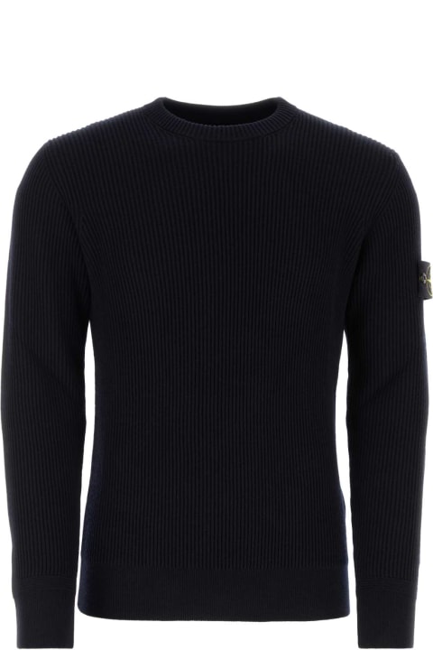 Stone Island Sweaters for Men Stone Island Midnight Blue Wool Sweater