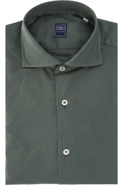 Fedeli for Men Fedeli Sean Shirt In Green Panamino