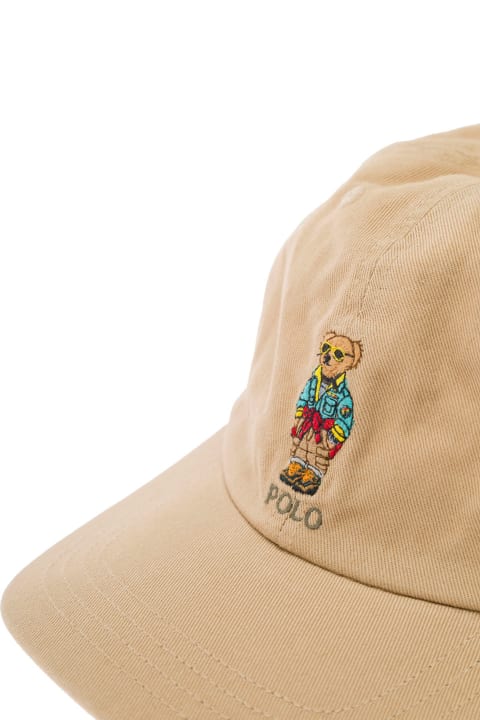 Polo Ralph Lauren for Kids Polo Ralph Lauren Beige Baseball Cap With Teddy Bear Embroidery In Cotton Boy