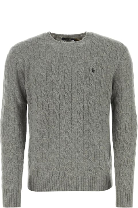 Ralph Lauren سترات لـ القسم الرجالي Ralph Lauren Grey Wool Blend Sweater