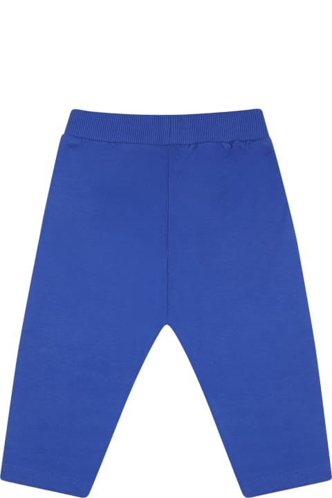 Moschino Bottoms for Baby Girls Moschino Blue Leggings For Babykids With Teddy Bears And Logo