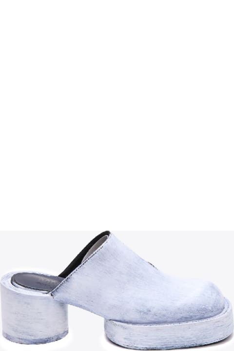 Sandalo Mm6 White painted leather clogs
