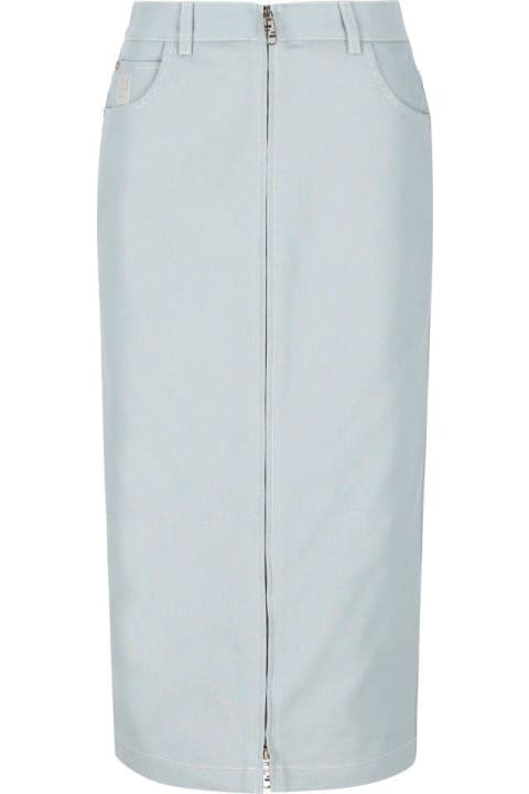 Fendi Skirts for Women Fendi Zip-up Denim Midi Skirt