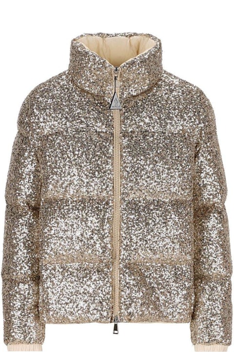 Moncler Sale for Women Moncler Sequinned Zip-up Puffer Jacket