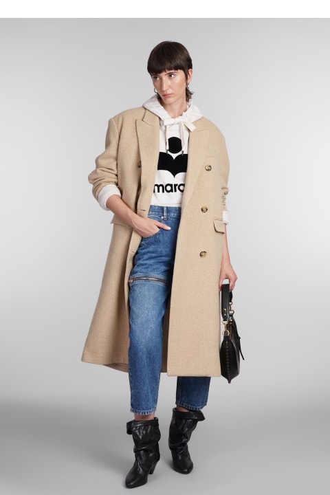 Homeware Marant Étoile Lexana Coat In Beige Wool