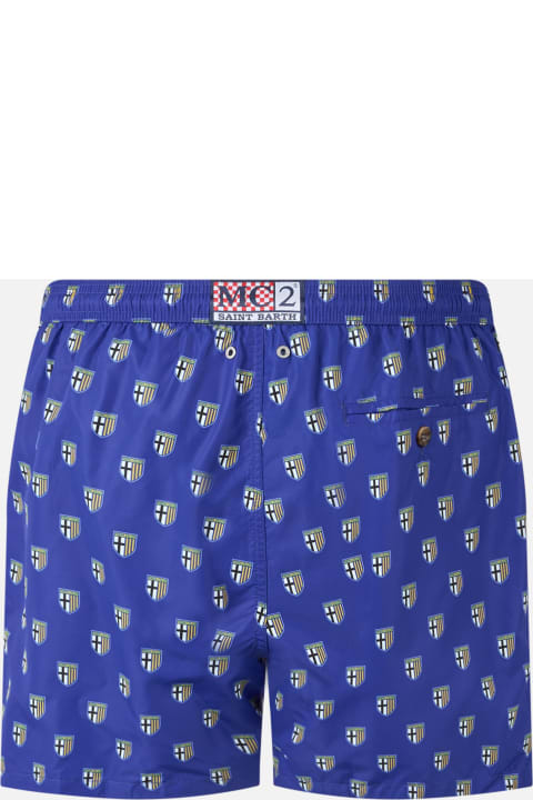 MC2 Saint Barth Clothing for Men MC2 Saint Barth Man Lightweight Fabric Swim Shorts With Parma Logo Print | Parma Calcio Special Edition