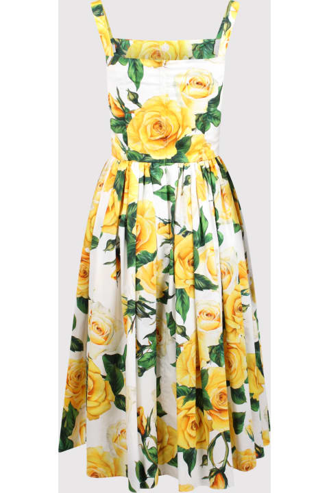 Dolce & Gabbana Clothing for Women Dolce & Gabbana Roses Print Midi Dress