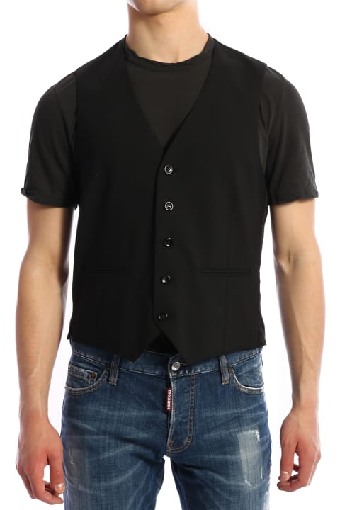 Tonello Coats & Jackets for Men Tonello Wool Vest Black