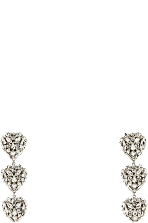 Earrings for Women Alessandra Rich Embellished Metal Hearts Earrings