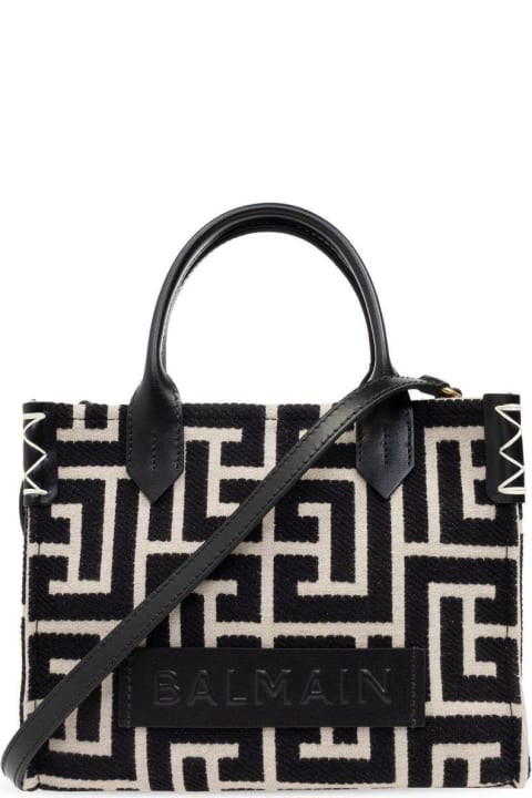 أدوات منزلية Balmain B Army Monogram Jacquard Small Tote Bag