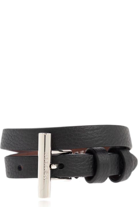 Jewelry for Men Alexander McQueen T-bar Double Wrap Bracelet