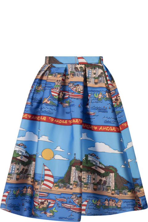 ウィメンズ Alessandro Enriquezのスカート Alessandro Enriquez Midi Skirt With Marzameni Print