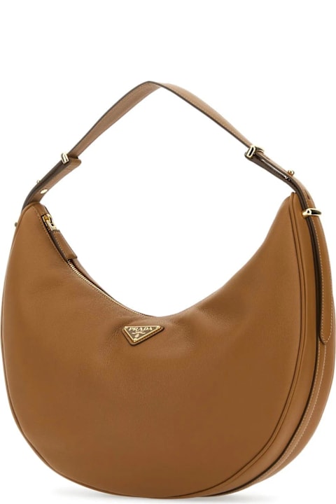 Totes for Women Prada Caramel Leather Big Arquè Handbag