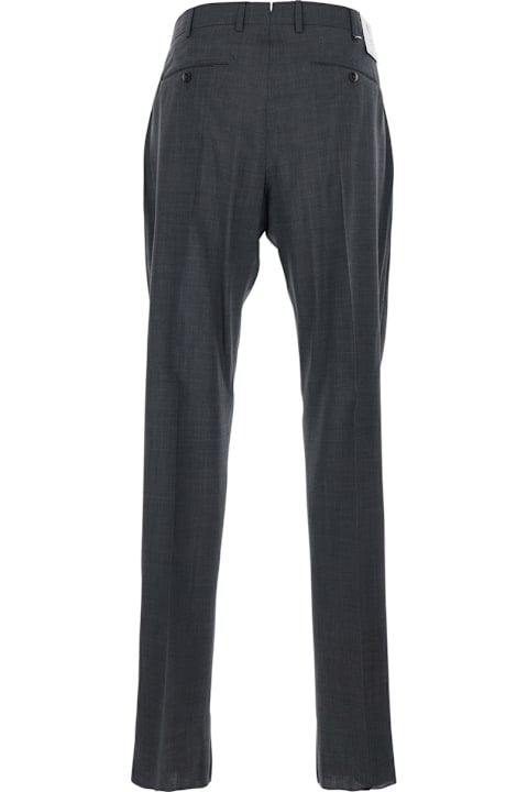 PT Torino for Kids PT Torino Grey Slim Fit Trousers With Belt Loops And Front Pleats In Wool Man