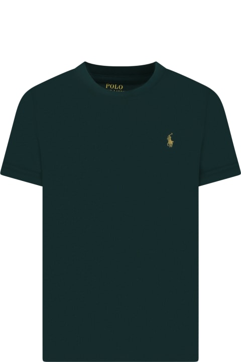 Ralph Lauren for Kids Ralph Lauren Green T-shirt For Boy With Logo