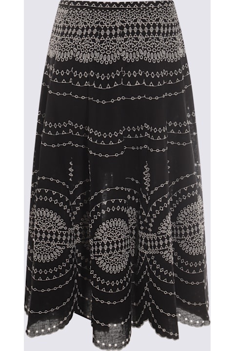 Charo Ruiz Clothing for Women Charo Ruiz Black And White Cotton Skirt