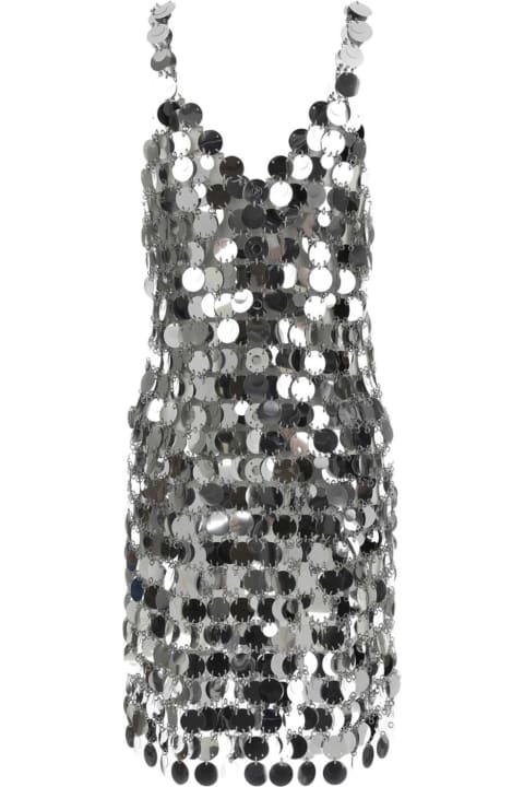 ウィメンズ新着アイテム Paco Rabanne Silver Maxi Sequins Dress