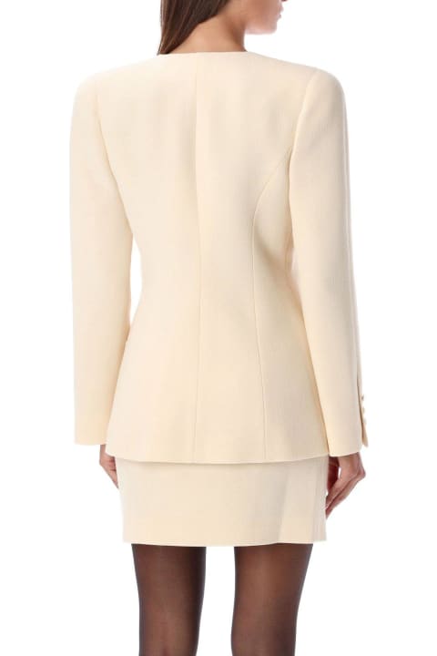 Alessandra Rich Coats & Jackets for Women Alessandra Rich Collarless Double-breasted Blazer
